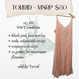 Torrid Runway Collection - Sz. 1 (XL) - Blush Lace Trapeze Dress